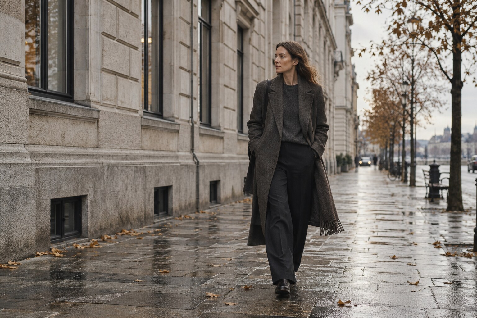 A Good Coat Changes the Season editorial image
